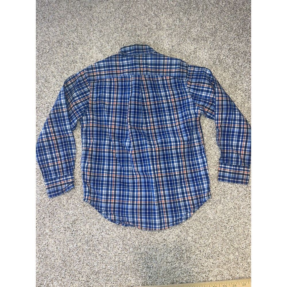 Ralph Lauren Boys Button Down Plaid Blue Orange White Shirt‎ Sz 4/4T - Picture 5 of 7